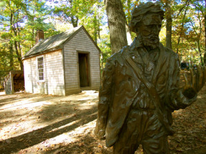 A retunr to a simpier way of things, like Thoreau's trip to Walden Pond may be the answer to getting green acts on track. Image: TalkingTree.com