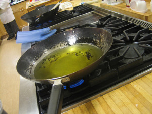 Plan ahead when planning to recycle. Don’t wait until you have a pan of leftover oil to dump. Make a designated waste oil container, label it and put it somewhere everyone in your home can easily access. Photo: Flickr/_e.t