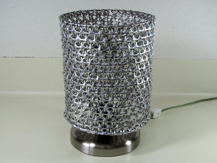 lampshade made from soda can pop tops