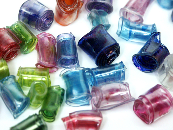 plastic beads made from plastic bottles