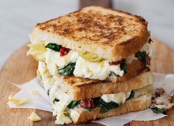 Spinach & Artichoke Grilled Cheese
