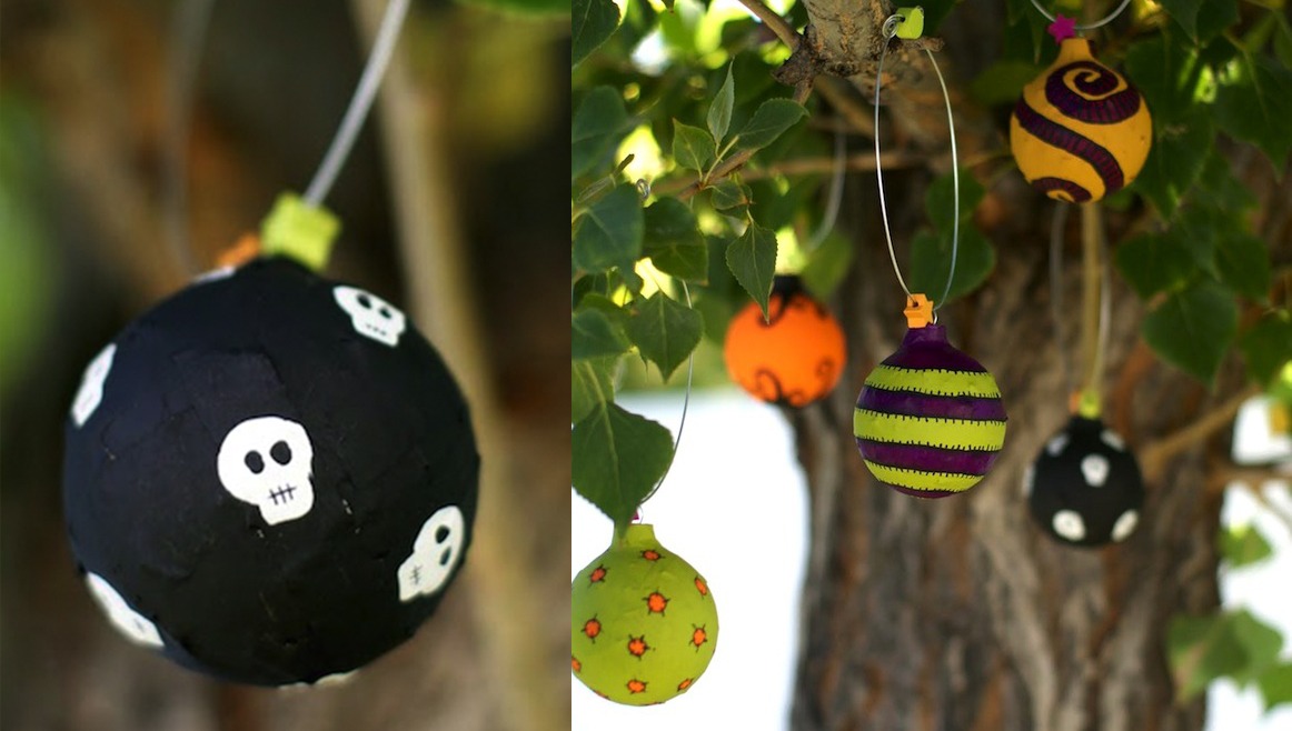 upcycled Halloween ornaments