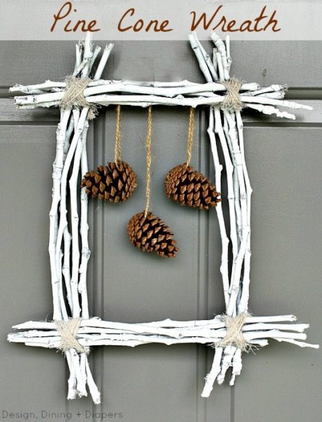 Pinecone and twig wreath
