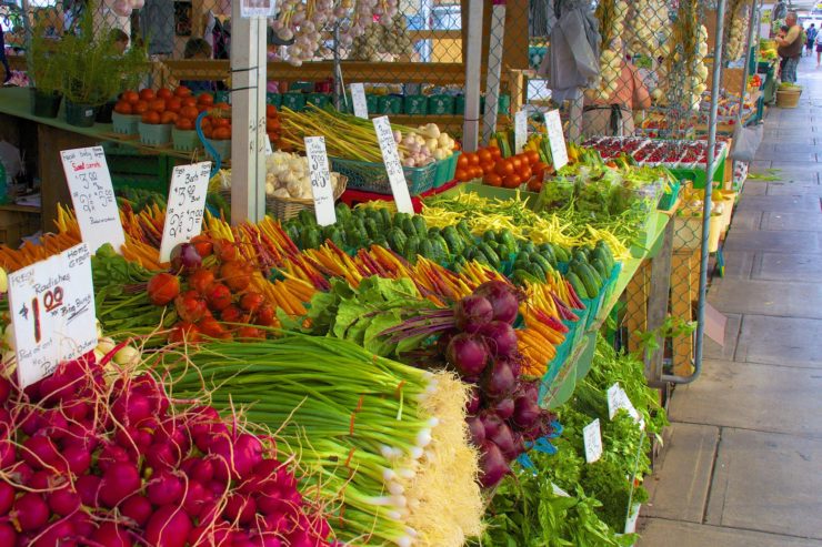 Organic produce at market