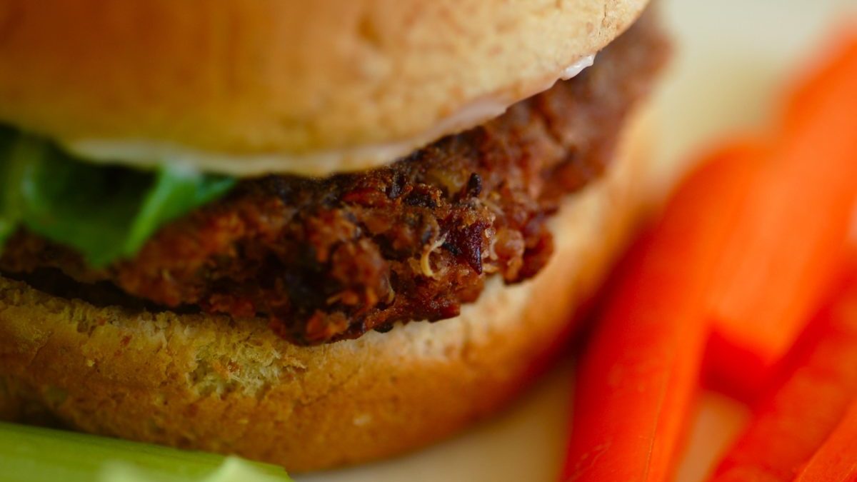 close-up of burger