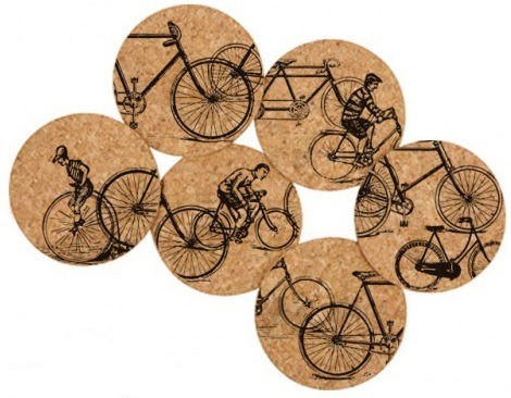 Corkology Cork Coasters - Antique Bikes