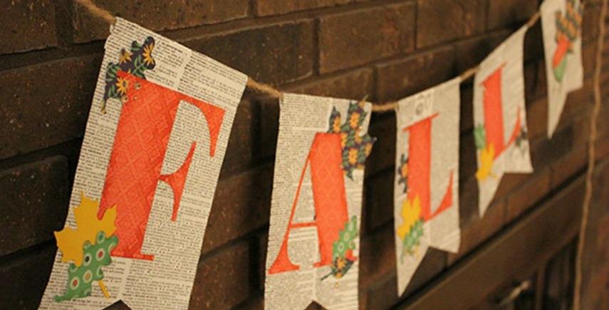 Upcycled Thanksgiving banner
