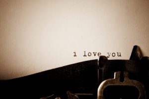 I love you on typewriter
