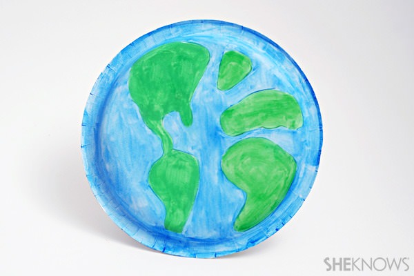 Papírový talíř Země Den Země řemesla