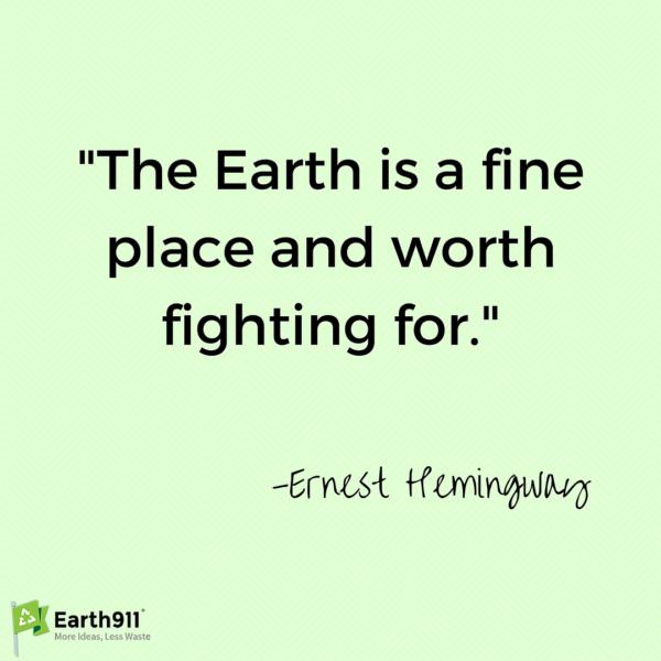 I love this eco quote from Ernest Hemingway