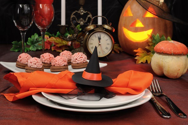 Opt for real plates and utensils at your Halloween party instead of wasteful disposable items. Photo credit: Shutterstock.com