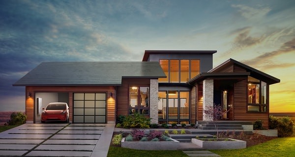 From a lifestyle perspective, a solar roof and a car powered by solar energy go well together. Photo credit: Tesla