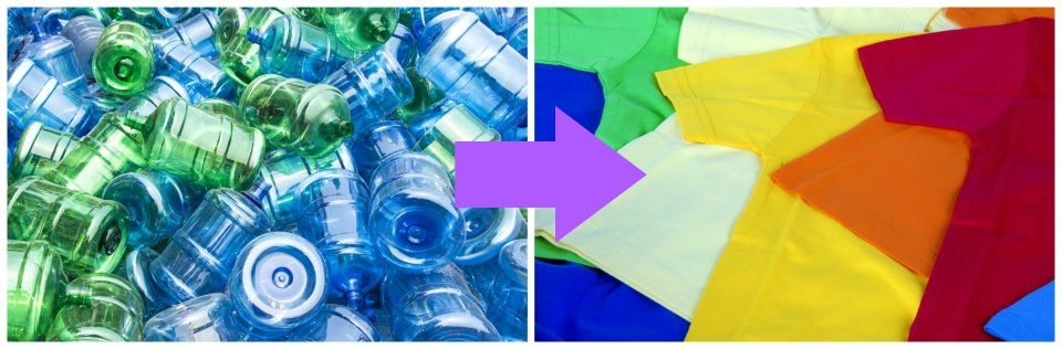 bottles are recycled into clothing