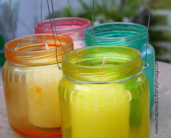 make magical lights from baby food jars