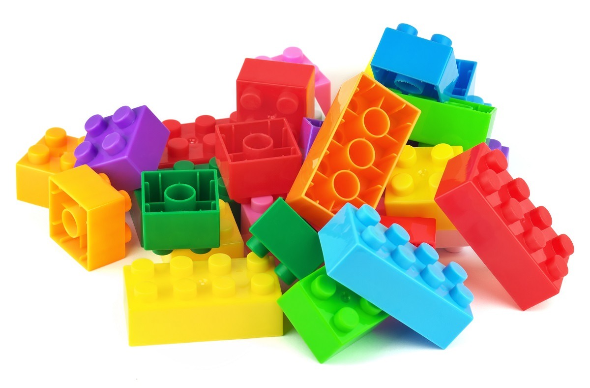 Colorful plastic LEGO bricks