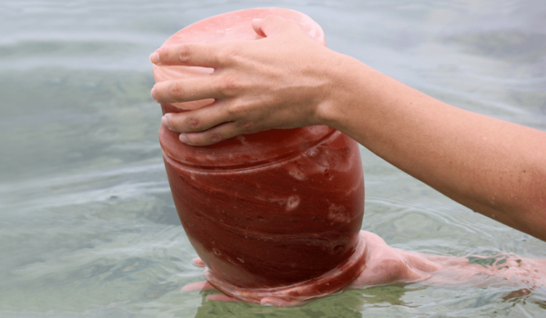Biodegradable Himalayan salt urn by Passages International