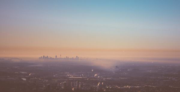 smog over city skyline