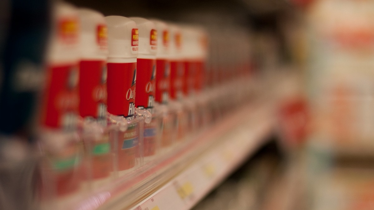 deodorant tubes on store shelf
