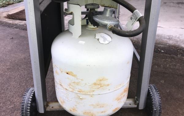 old rusty propane tank