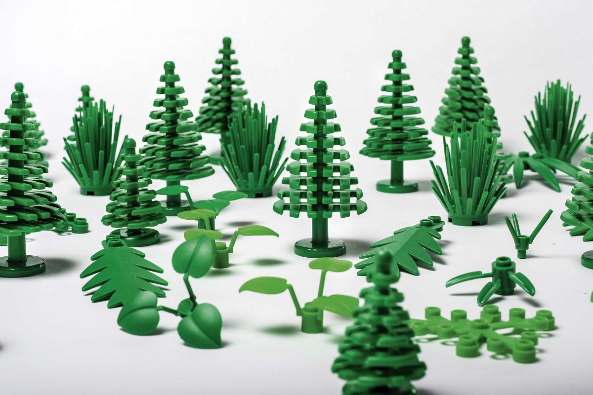 LEGO botanical elements made from plant-based plastic sourced from sugarcane