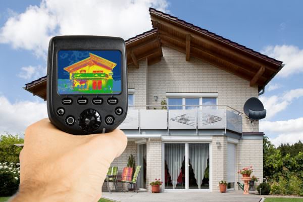 using infrared scanning of house exterior