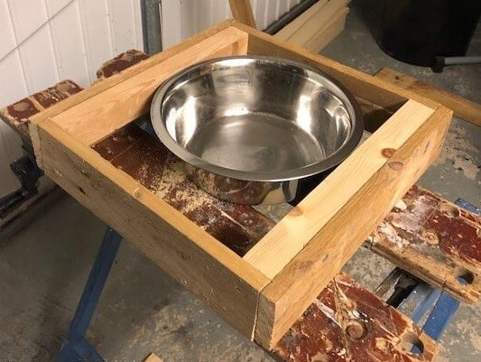 build the raised dog bowl base