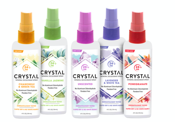 Crystal mineral deodorant spray