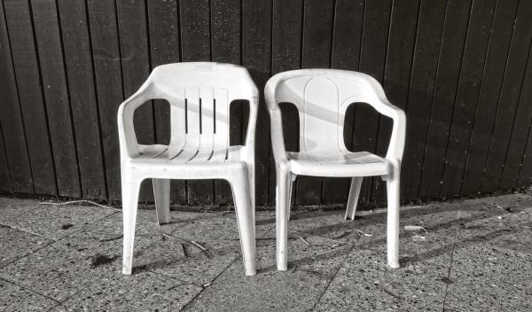 old plastic patio chairs