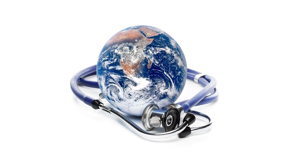 planet Earth with stethoscope