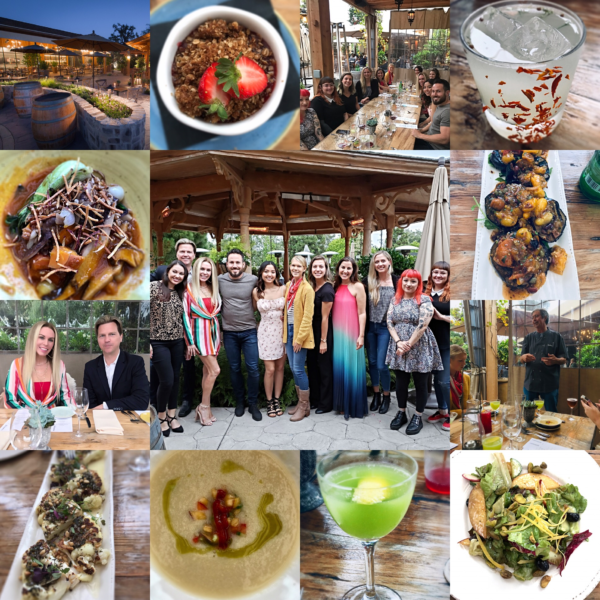 collage farm-to-fork dining at Farmhouse at Roger's Garden