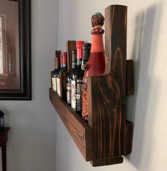 wine rack made from wooden pallet