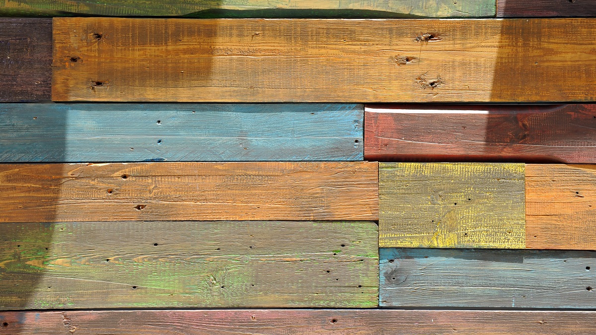 reclaimed wood, painted and weathered