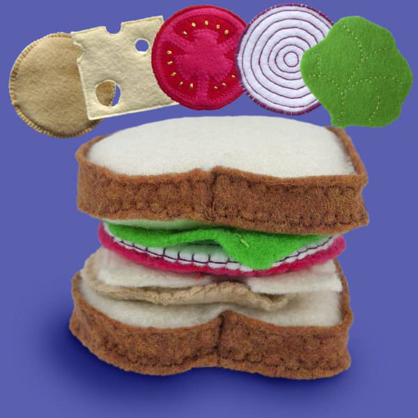 Noshkin felt sandwich toy made with recycled plastic bottles 