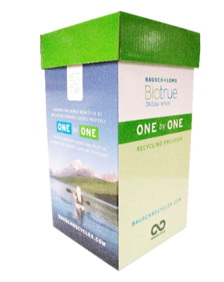 ONE by ONE contact lens recycling collection box