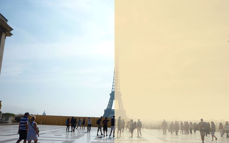 smoke haze simulation, Paris