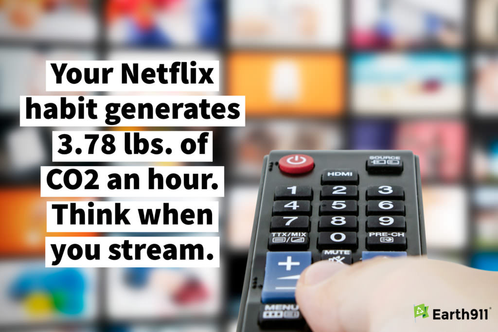 Your Netflix habit generates 3.78 pounds of CO2 an hour.