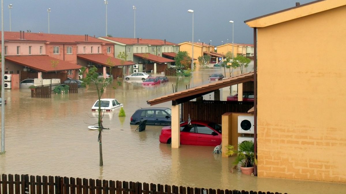flooded suburb