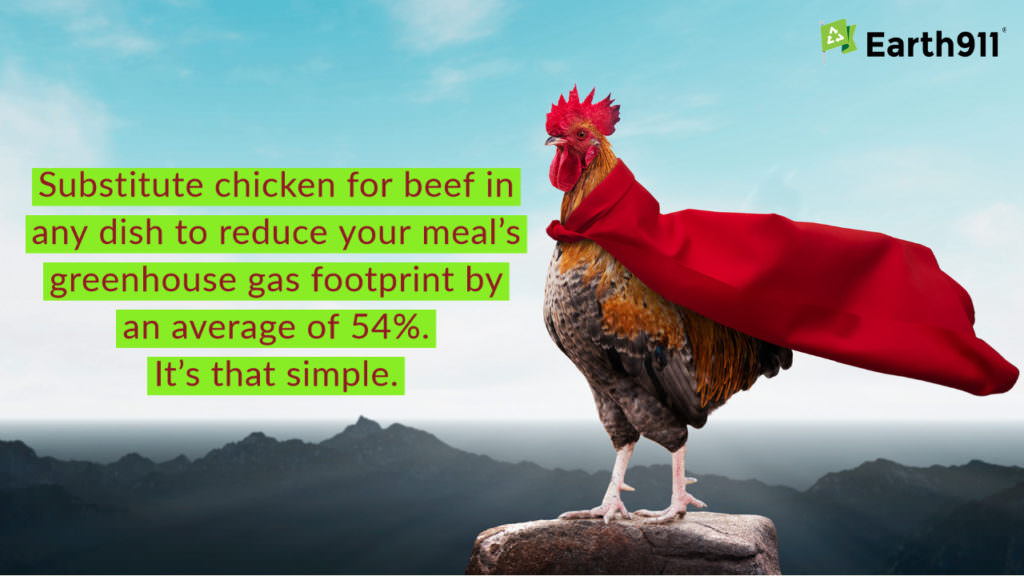 Substitute chicken for beef to reduce your carbon footprint