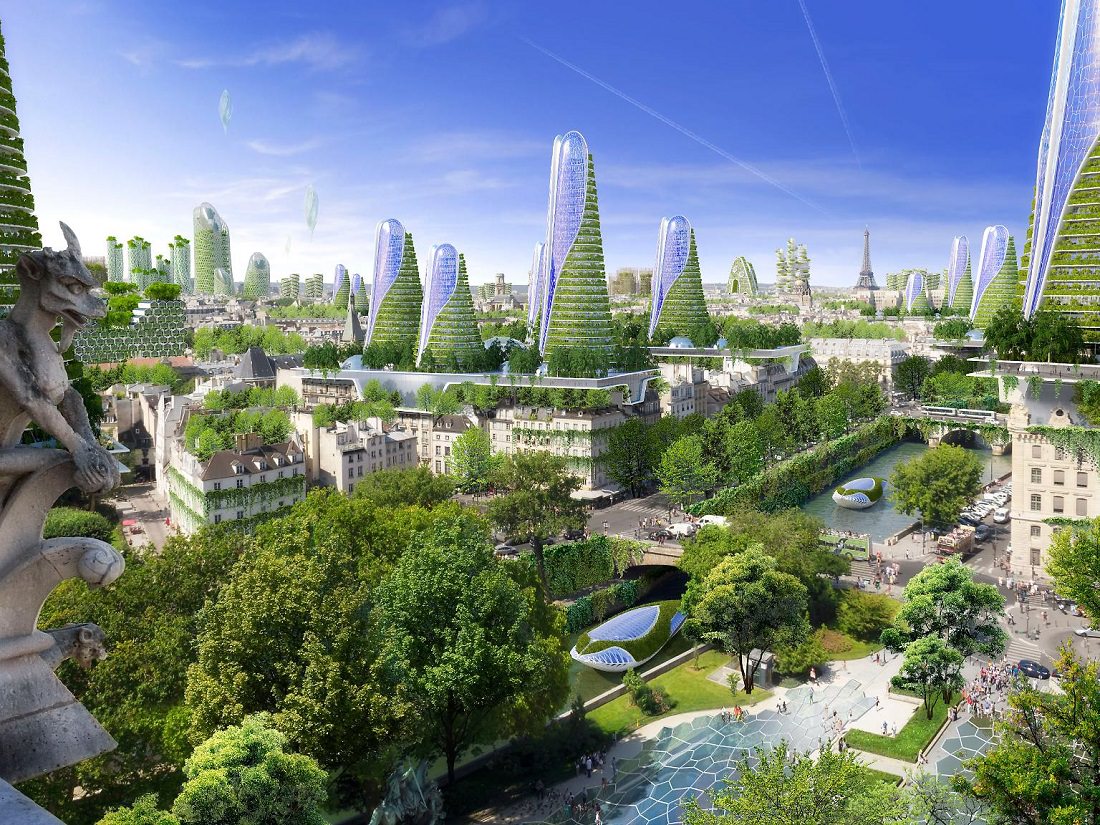 visualization of green city of the future
