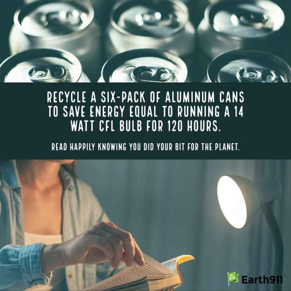 recycle a six-pack of aluminum cans