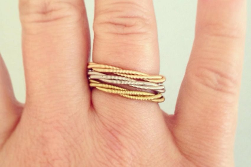 Ring made from old guitar strings