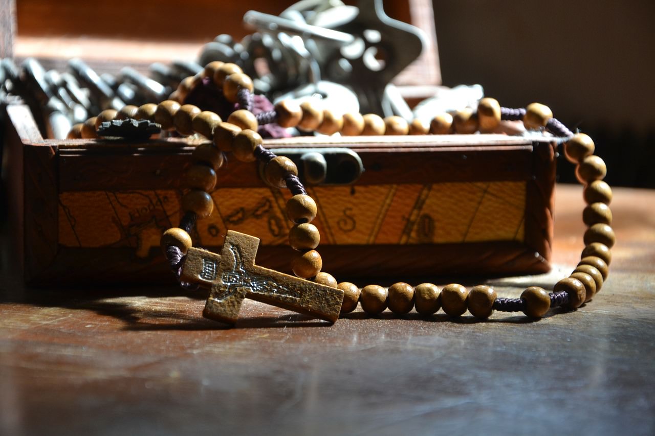 wooden rosary beads