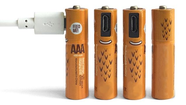 ECO Recharge AAA USB Rechargeable Batteries: 4-Pack