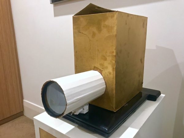 Projector made from cardboard box