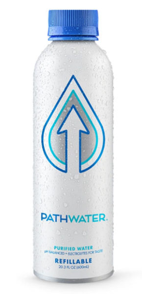 PathWater purified water in refillable aluminum bottle