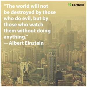 "The world will not be destroyed by those who do evil, but by those who watch them without doing anything." --Albert Einstein