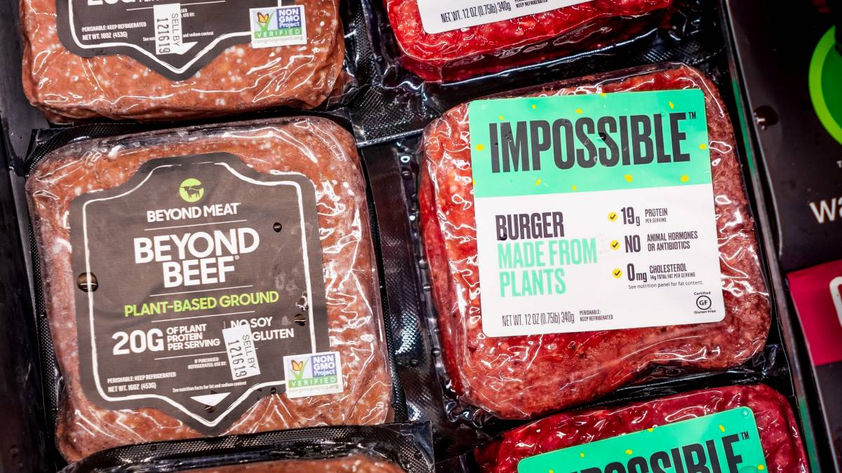 two brands of plant-based meat alternatives