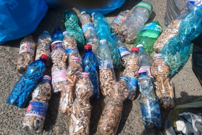 cigarette butts collected during ICC cleanup 
