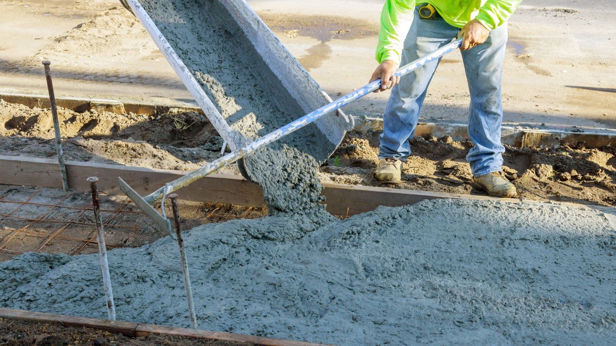 pouring new concrete