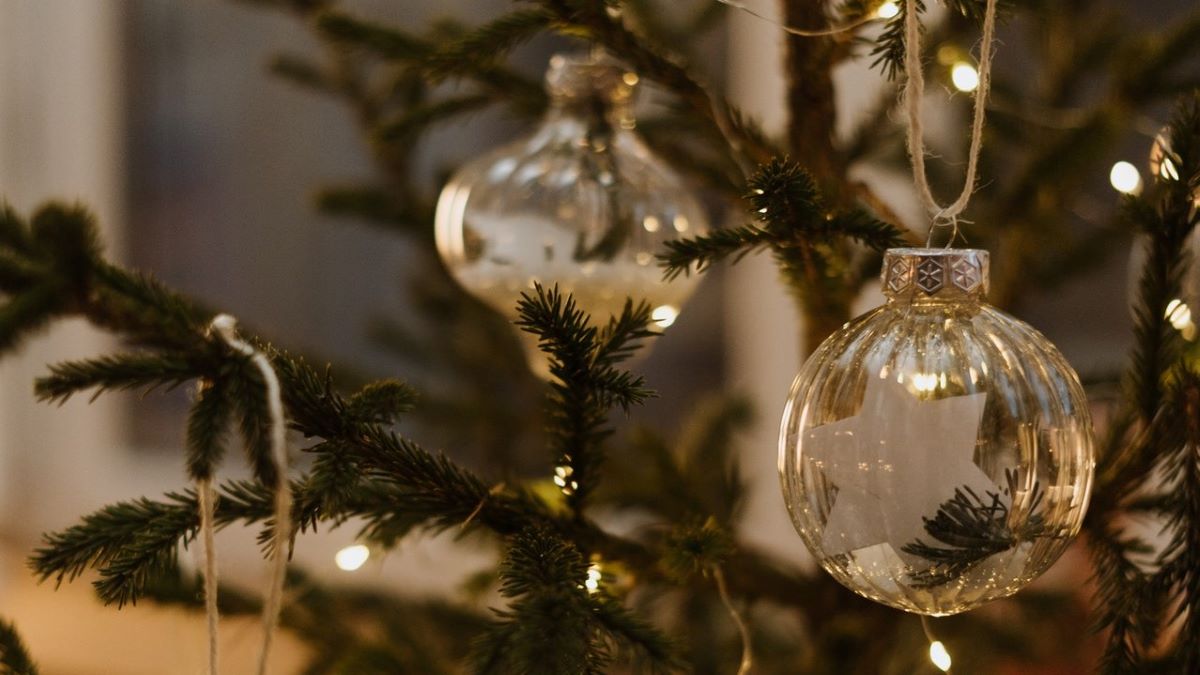 holiday ornaments on tree